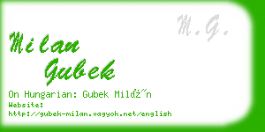 milan gubek business card